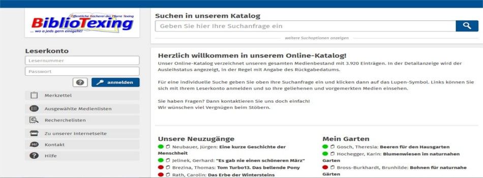 <div class=slidertitel>Online-Katalog</div><div class=slidertext>Ãœbersicht Ã¼ber alle unsere Medien</div>